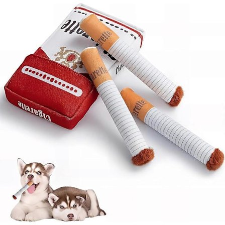Interaktiv Giggles Stick hundleksak, sigarett hundleksak, gnisslande sigarrleksaker