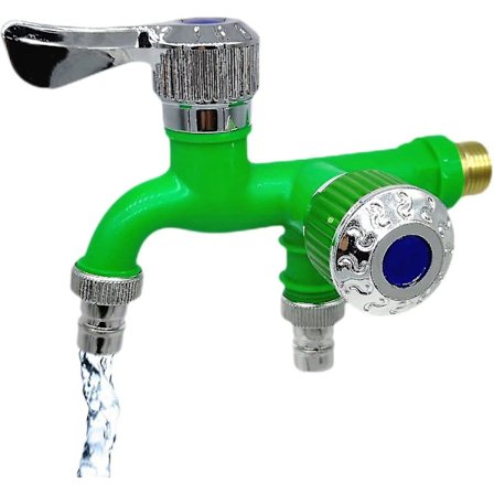 Vaskemaskinehane, Dobbelt Vandafleder - Tykt Ergonomisk Håndtag - Vasketøjshane, Dobbelt Vandafleder til Vaskemaskine