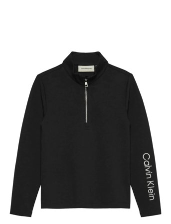 Ls Tee Half Zip Up Black Calvin Klein