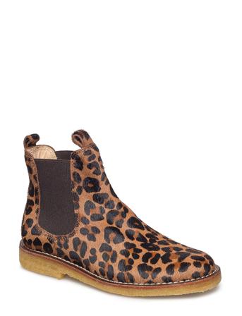 Booties - Flat - With Elastic Snørestøvletter Støvletter Brun ANGULUS