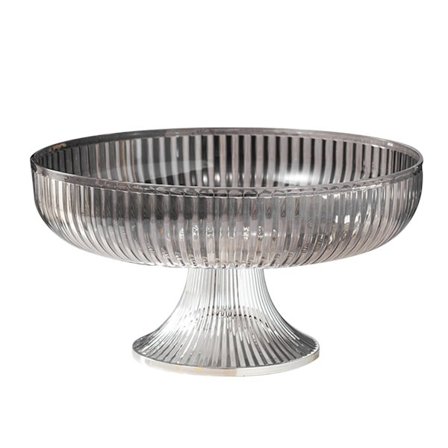 Fruktfat Multifunktionell Plast Elegant Platsbesparande Dekorativ Snacks Skål för Godis Nötter Silvergrå