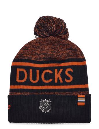 Authentic Pro Rink Heathered Cuffed Pom Knit Black Fanatics