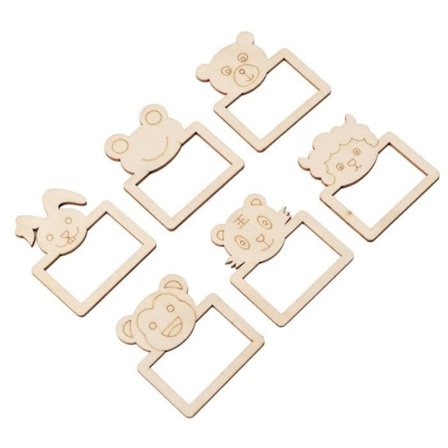 HURRISE djurfotoram i trä 100 stycken Tecknad bildram för djurfotoram i trä Djurbild Förbrukningsmaterial Hårdvara