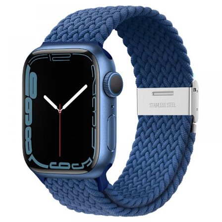 For Braided Loop for Apple Watch Band 42mm 44mm 45mm Women/Men,Solace Elastics Stretch Nylon Sport Strap wristband for iWatch bands series 7 6 5 4