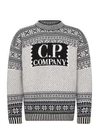 C.P. Company Wool Jacquared Logo Knit - White - L