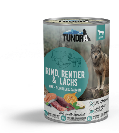 Tundra Storfe, Reinsdyr og Laks 400g Våtfôr - 6pk