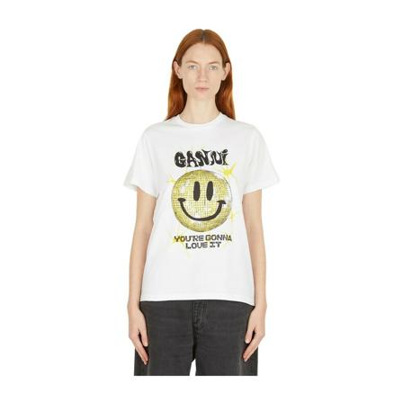 Ganni, T-Shirts Wit, Dames, Maat:S