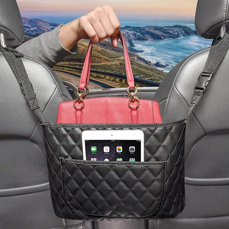 Håndtaskeholder til bil mellem sæder, Bil Mesh Håndtaskeholder