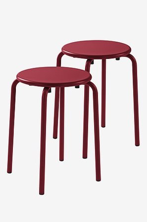 Jotex - Hocker Im 2er-pack Burgundisch - DINAN - Kaufe Gartenstühle und -hocker bei Jotex