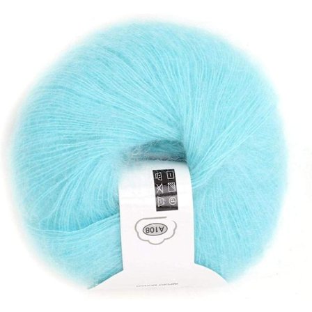 Strikket myk angora lang ullgarn varm med heklet populær for DIY veving (lyseblå)