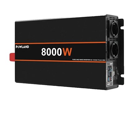 Ren sinusbølgeinverter, 220V output, flere beskyttelsesfunktioner.,8000W, Europa, 12V