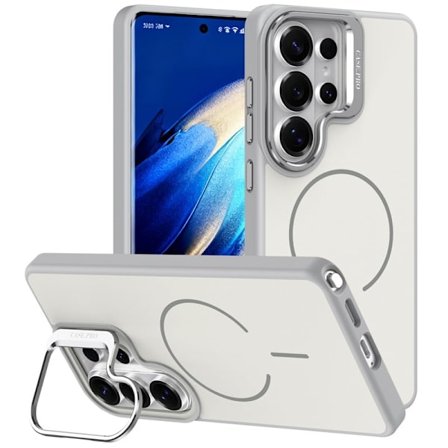 Mobilskal till Samsung Galaxy S26 Ultra Plast Med Ställning - Grå