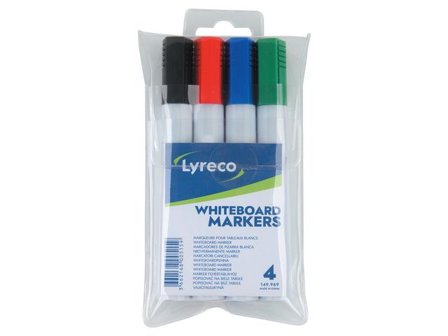 LYRECO Whiteboardpenna drywipe rund 4/fp - Lyreco - Kontorsmaterial - Pennor - Whiteboardpennor - Rund spets