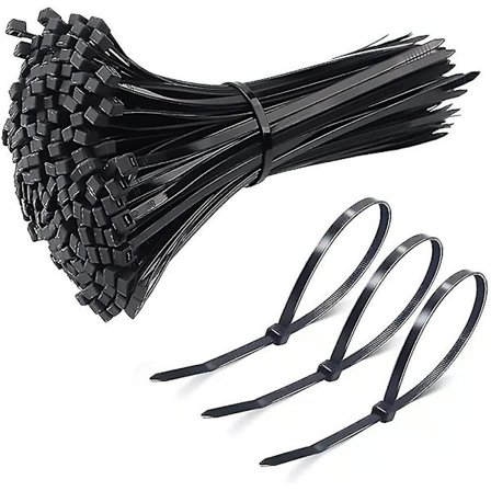 100 kpl Nylon-kaapelisiteet Musta, 250 mm x 3,6 mm Premium-muoviset itselukituvat siteet