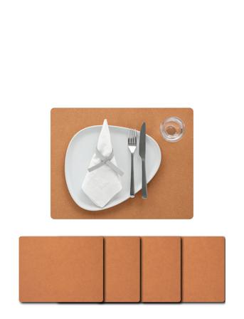 4-Set Dækkeserviet Firkantet L Core Home Textiles Kitchen Textiles Placemats Orange LIND DNA