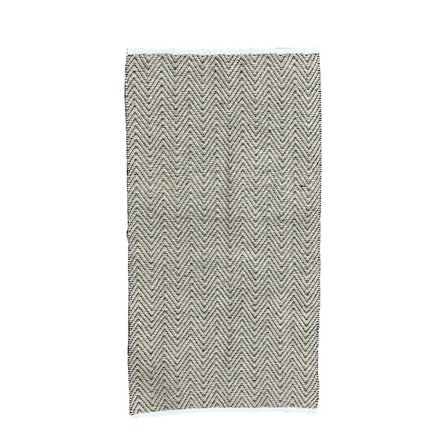 Tæppe til hallen 70x140cm jute bomuld beige sort