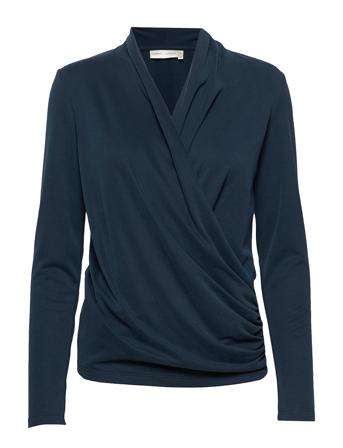 Alanoiw Wrap Blouse Pitkähihainen Pusero Paita Sininen InWear