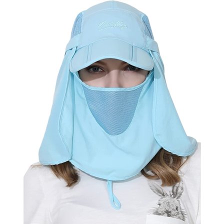 Unisex Safari Cap med ekstra lang nakkebeskyttelse Baseball Sol H