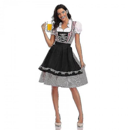 Høy kvalitet tradisjonell tysk Dirndl-kjole Oktoberfest kostyme antrekk for voksne kvinner Halloween fancy party