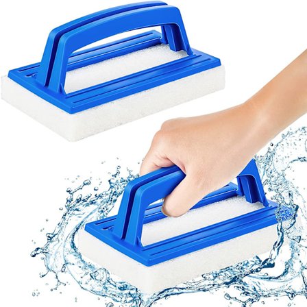 2 st svamp simbassäng borste handhållen bad skrubber pool skrubbborste kök pool rengöringsverktyg pool kakel borste skrubb svampar borste för dusch B