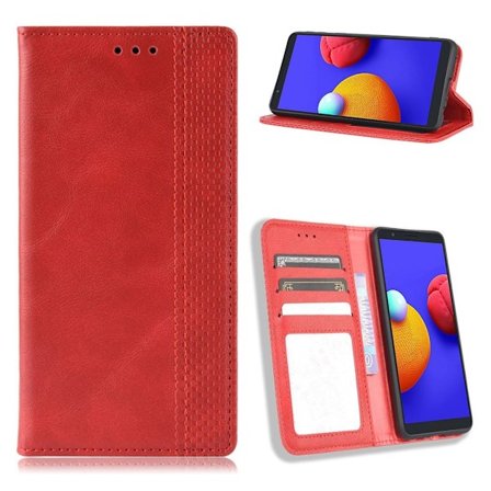 Bofink Vintage läder Samsung Galaxy M01 Core / Samsung Galaxy A01 Core fodral - Röd