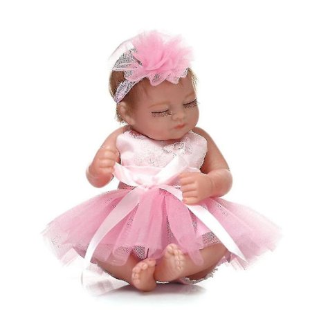 Reborn Baby Doll Baby Badleksak Hel Silikon Kroppsögon Stäng Sova Baby Doll Med