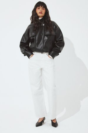 NA-KD Yard High Waist Ankle Jeans - Cropped jeans - Hvid - EU 36