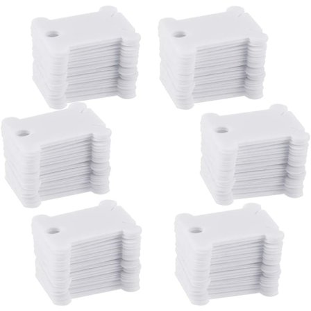 120 stk. Plastiktrådsspoler Krydssting Broderi Tråd Organiser Trådsspoler Kort til Håndværk DIY Broderi Syning Opbevaring Hvid