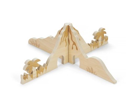 Byggset Dinosaurievärld i trä - Lyreco - Skola och förskola - Lekmaterial - Bygglek, konstruktion och mosaik