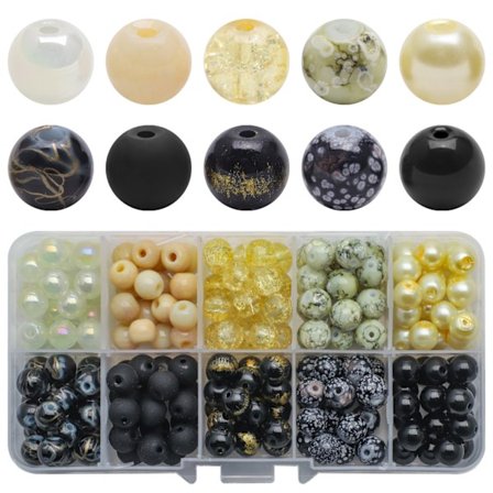 8MM pyöreät helmet värilliset kristallipallot kontrastiväri 10 ruudukkolaatikko DIY korutarvikkeet