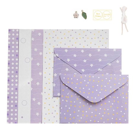 1 sæt med brevpapir og kuvert Brevpapir: 25cm * 17,6cm, Kuvert: 18cm * 13cm