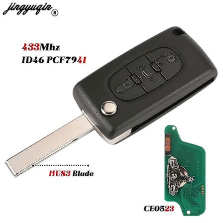 2/3b Peugeot 206 307 308 407 Partnerille Citroen C4 C5 C3 Berlingo Xsara Käännettävä Kaukosäädin Avain Ask Fsk 433mhz Ce0523 /36