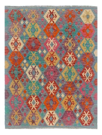 Hand Woven Kilim Afghan Old Style Rug 150X193 Wool Small