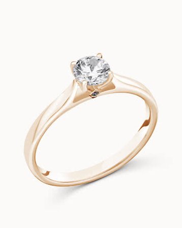 Diamantring Bianca 18K Rose Gull Naturlig Diamant 0.30 Carat - Forlovelsesringer & Gifteringer hos Vanbruun