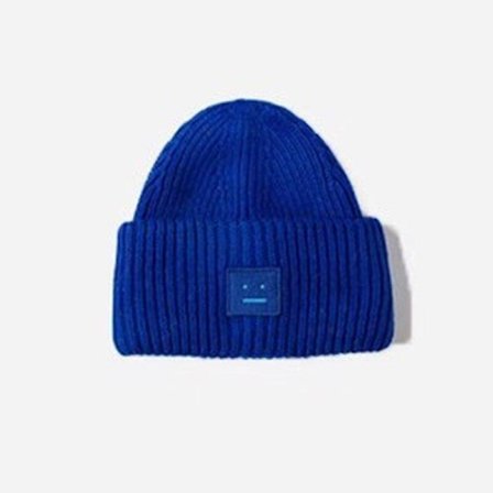 Ny enkel lue damehatt vinter kald og varm ullhatt Goros AC hatt for kvinner Mørkeblå