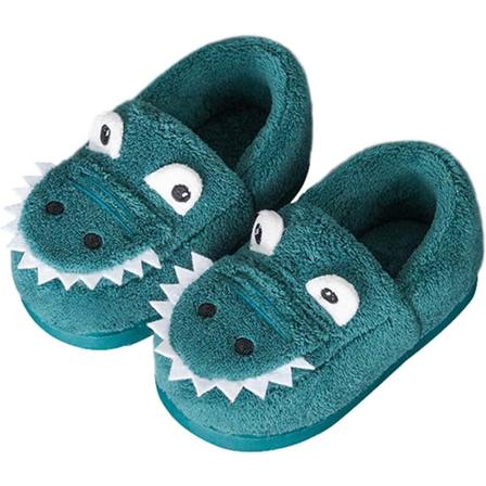 AVEKI Drenge Piger Varm Dinosaur Hus Tøfler Toddler Børn Fuzzy Indendørs Soveværelse Sko, Royal Blå, Størrelse: 150