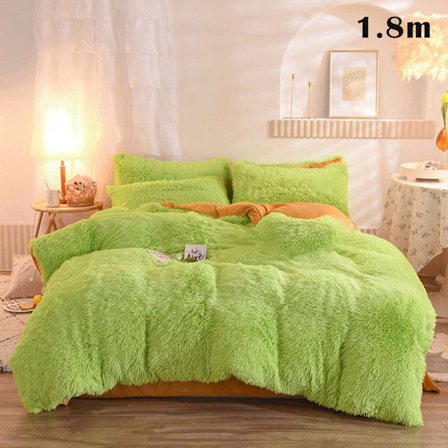 4 st/ set Färgglada fluffiga sängkläder Set Långt plysch cover Lakan Örngott Set