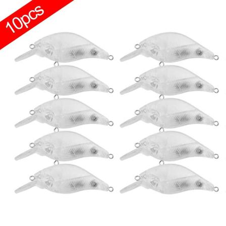 10 St Omålad Fiskedragskropp 8,8 Cm/7,12 G Transparent Blank