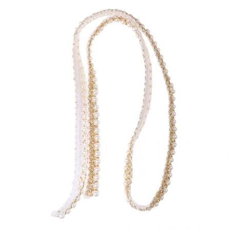 gård 15 mm pärlspetsband för gör-det-själv kläder dekoration hantverksmaterial beige