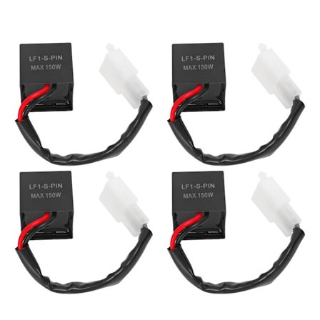 4 stk. Elektronisk LED Blinkrelé 2-pinners 150W Vanntett Motorsykkel Blinklysrelé 12V