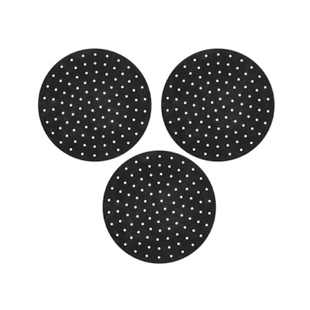 De Originale Genanvendelige Airfryer-Foringer Plus Magnetisk Cheat Sheet | Madkvalitetssilikon - Sort rund