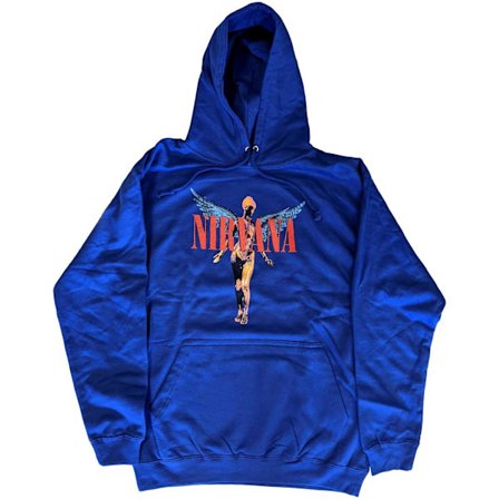 Nirvana Unisex Adult Angelic Pullover Hoodie XL Blå
