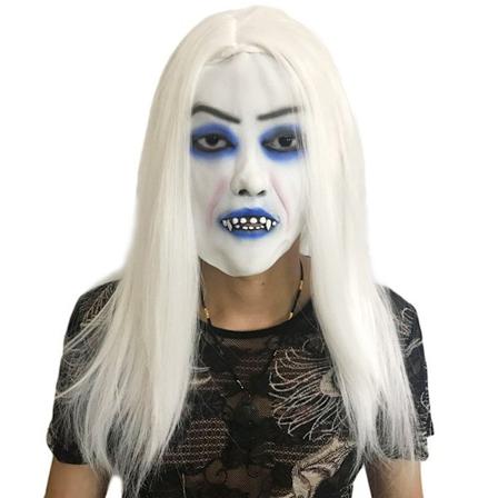Horror maske script killing NPC mand og kvinde maske hovedbeklædning rum flugt hjemsøgt hus kvindelig spøgelseskjole Halloween dans White-haired witch