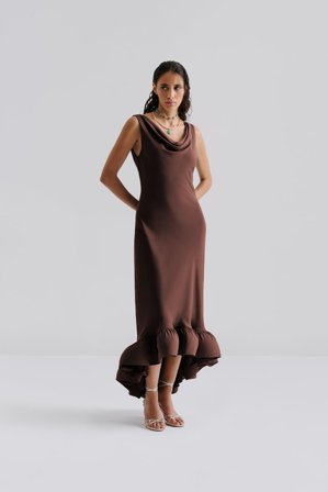 Malina - Alia maxi dress - 44 - Chocolate