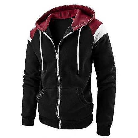Herre Colorblock Hættetrøje Zip Up Hættejakker Langærmet Casual Sweatshirt Sportswear Coat