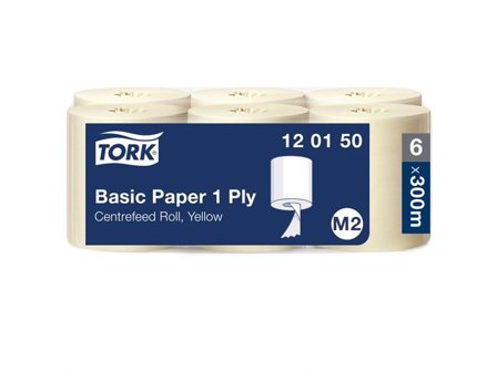 TORK Torkrulle Basic M2 gul 6/fp - Lyreco - Städ och hygien - Toalettpapper och torkpapper - Torkrullar