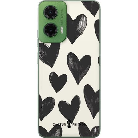 Yhteensopiva Puhelinkuori Motorola Motorola Moto G35 Cactus and Friends - Bold Black Love Pattern