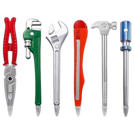 6 kpl lajitelma rautakaupan muotoisia kynän kirjoittava kuulakärkikynä opiskelijan kuulakärkikynä luova kynä lahja (väri satunnainen) kuten kuvassa 