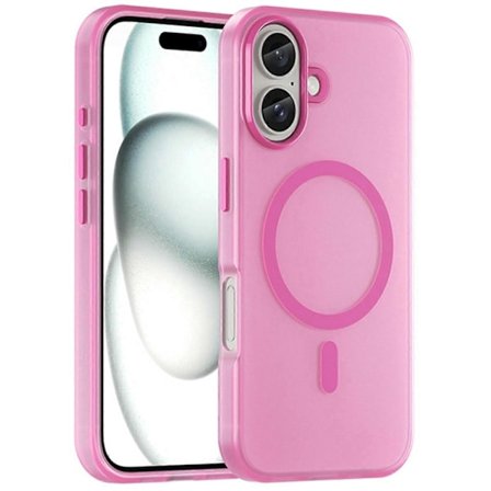 Skal för iPhone 16 Kompatibelt med MagSafe TPU+PC Slim Matt Genomskinligt Telefonskal - Grön