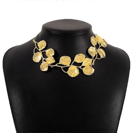 Overdrevet Vintage Dame Blad Anheng Choker Halskjede Kjede Hals Smykker